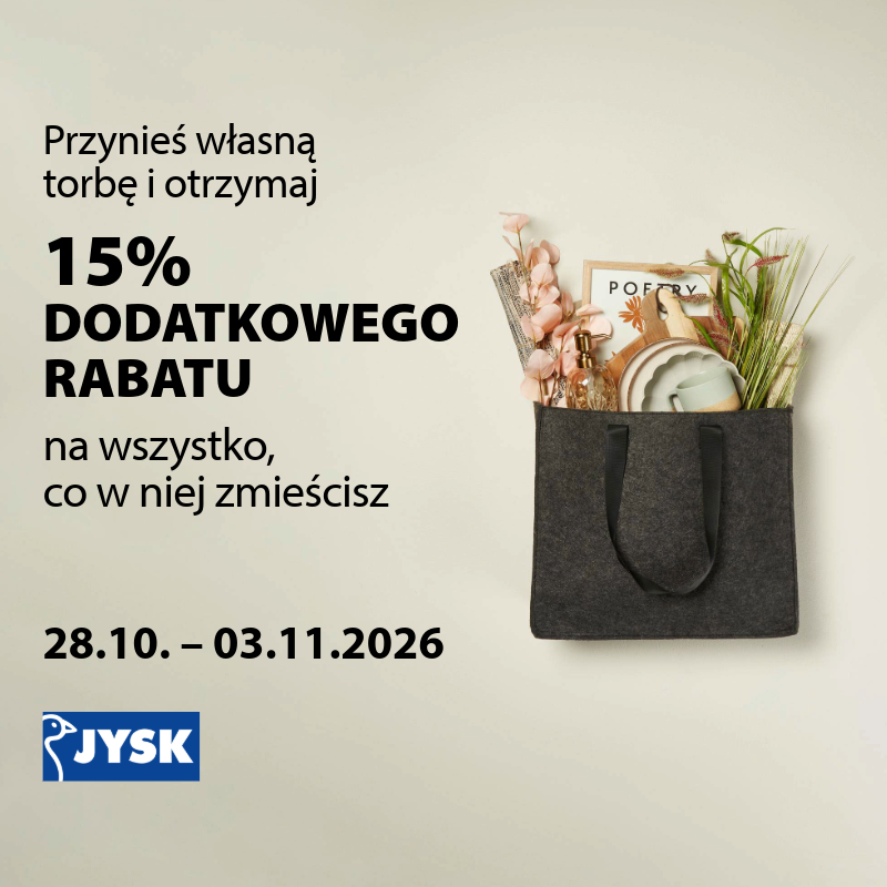 Znajdź NAJWIĘKSZĄ torbę i weź ją na zakupy z JYSK!